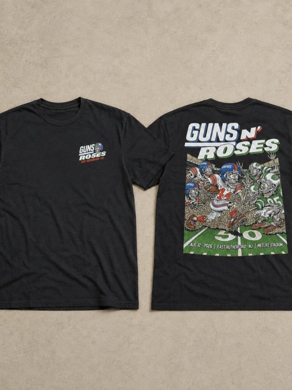 Guns N' Roses East Rutherford NJ 2026 Double-Sided Black T-Shirt